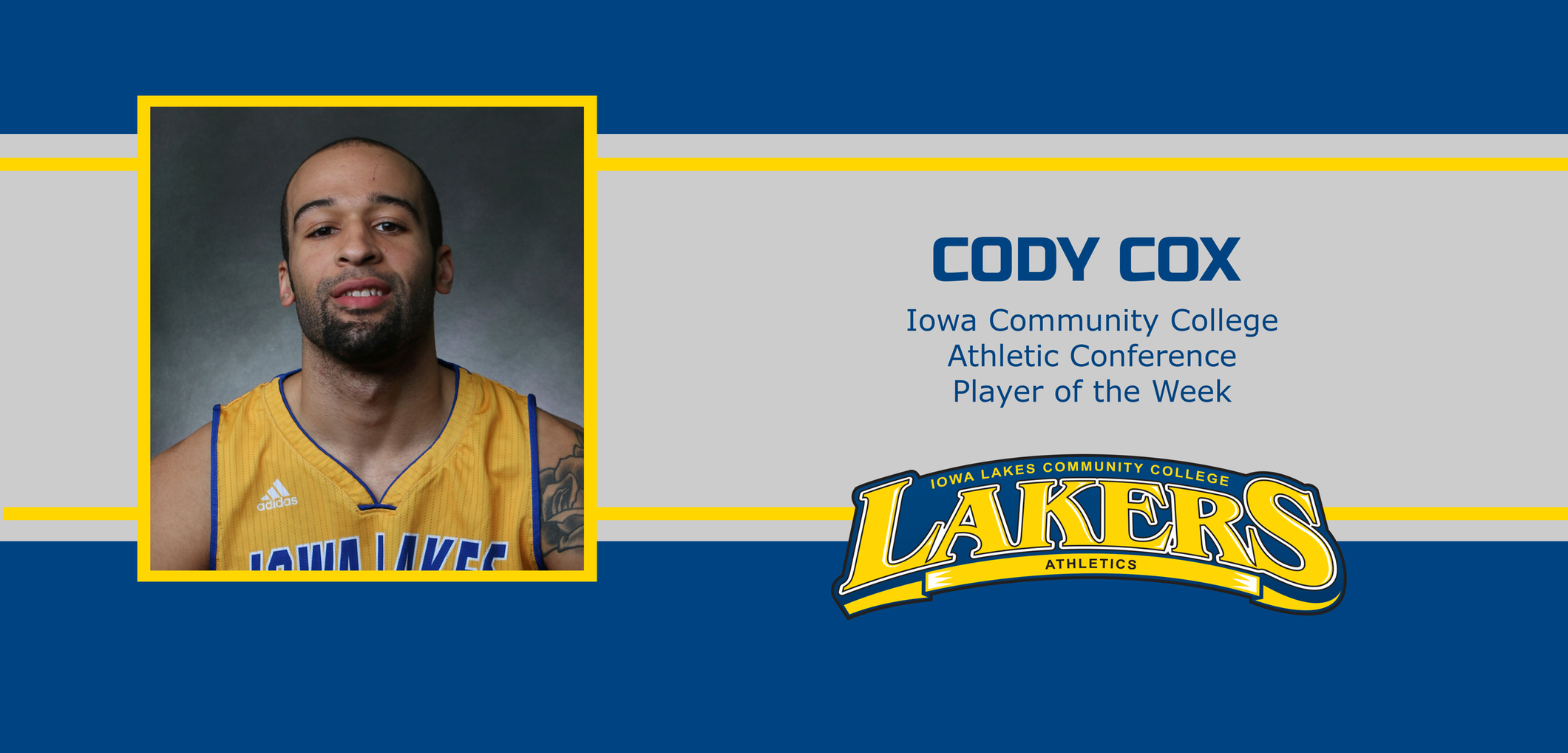Cody Cox named Iowa Community College Athletic Conference Athlete of the Week