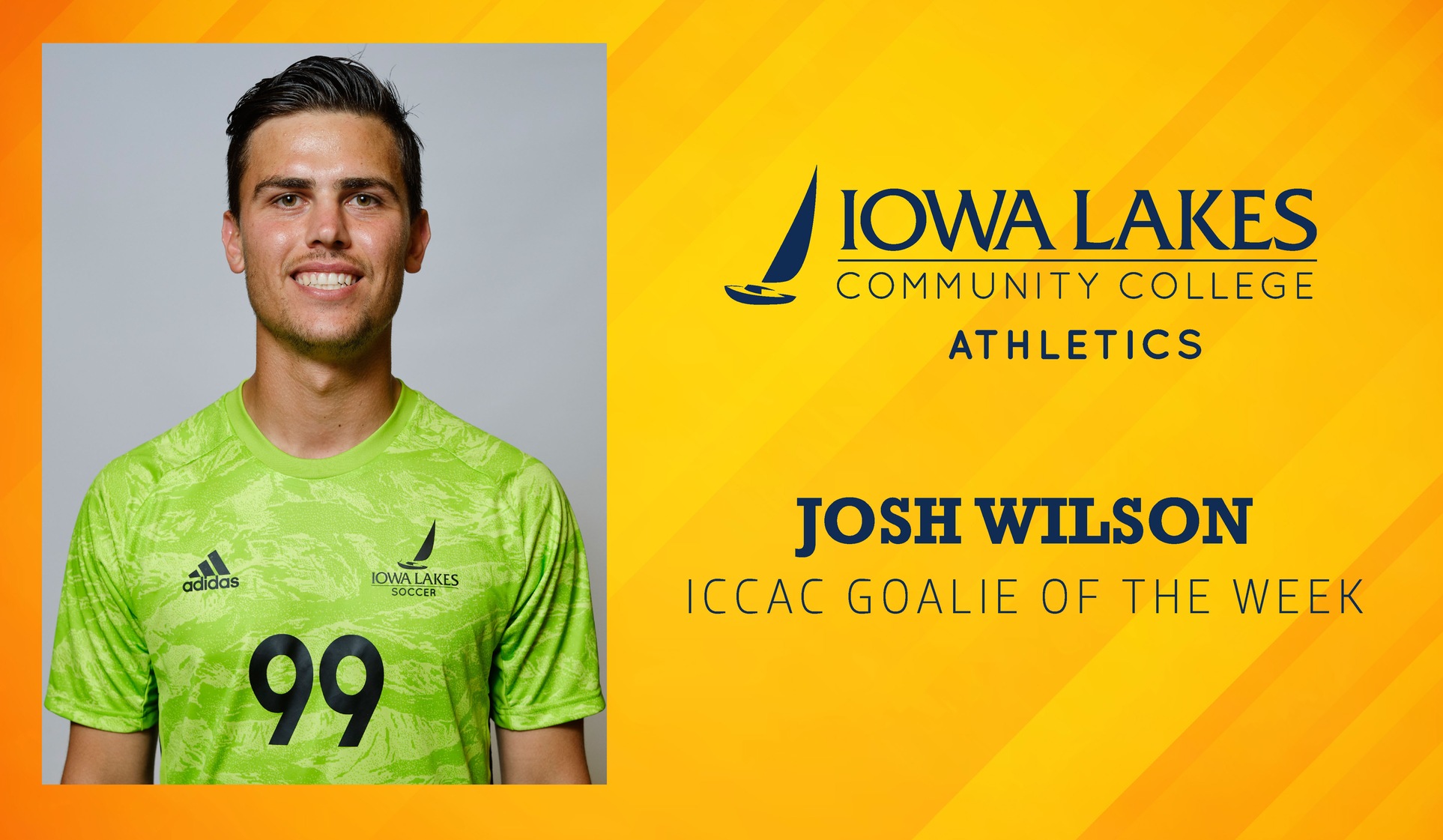 JOSH WILSON NAMED ICCAC GOALIE OF THE WEEK